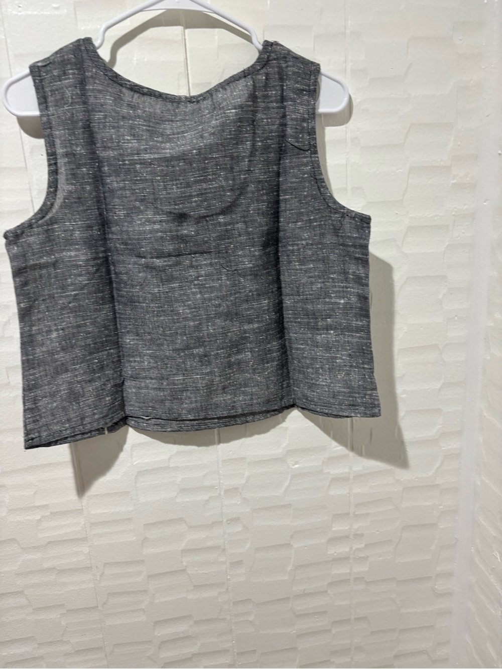 Indian Summer Charcoal Gray Embroidered Tank Top View 2